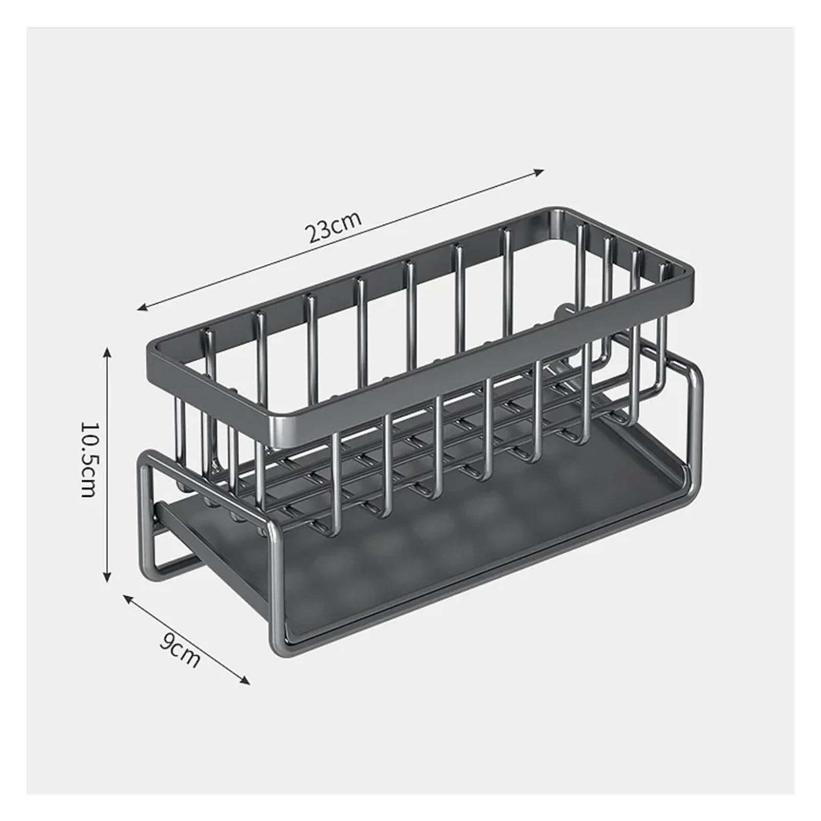 Scolapiatti nero per lavello da cucina con portaoggetti per spugna e porta rubinetto, organizer per asciugamani, scolapiatti e altro ancora