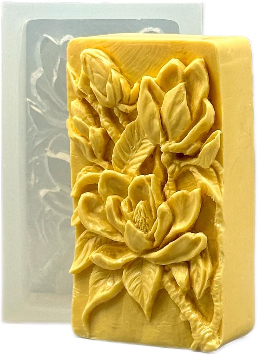 Magnolia Silicone Mold for SOAP Making, Candle, Resin and Other Crafts Flower