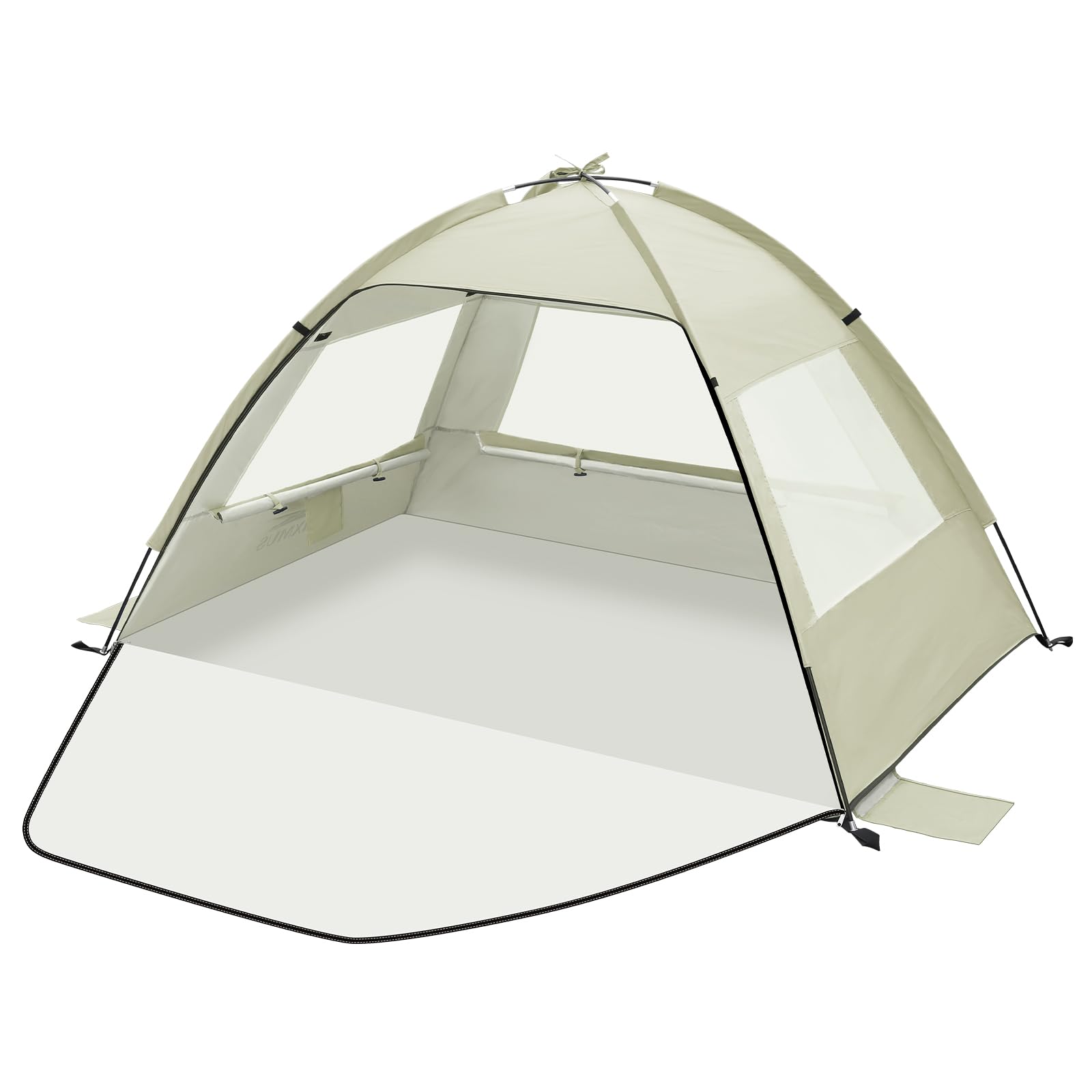 Tienda de Playa Plegable, Carpa Playa Bebe UV 50+, Refugio de Sol con Ventilación, Estructura Estable, Tienda de Campaña Ligera y Portátil para Camping
