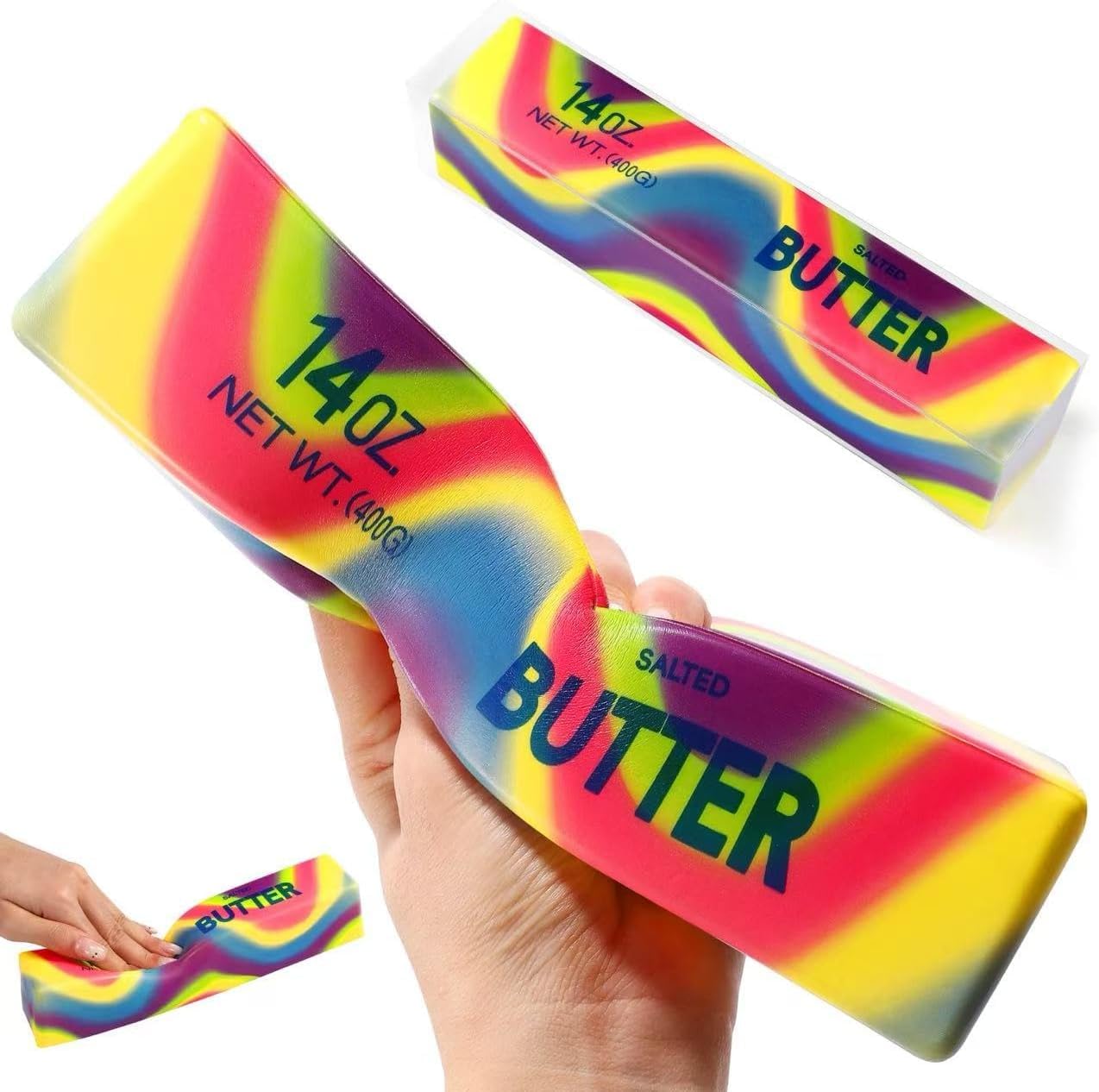 Giant Butter Squishy - 2026 New Jumbo Squishy Butter Stick 14oz Realistic Butters Stick Soft Squeeze Stress Balls for Stress Relief Anxiety Sensory Gifts for Adults (14OZ B) â image 1
