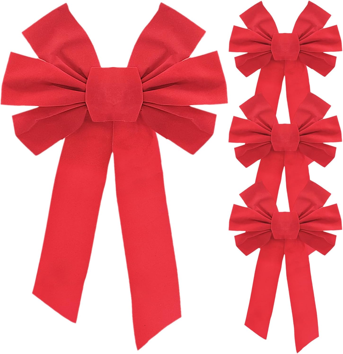 TULEBOLIAN 4pcs Red Velvet Christmas Bow,40 * 25cm,Christmas Bows,Large