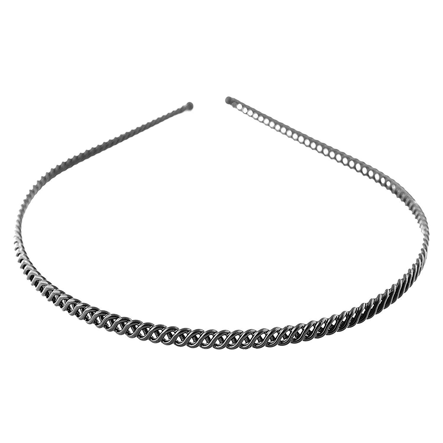 Gkart Simplified Daily Use Hair Care Fancy Modern Metal Curved Hair Band for Unisex, Pack of 2 - Black-image-13