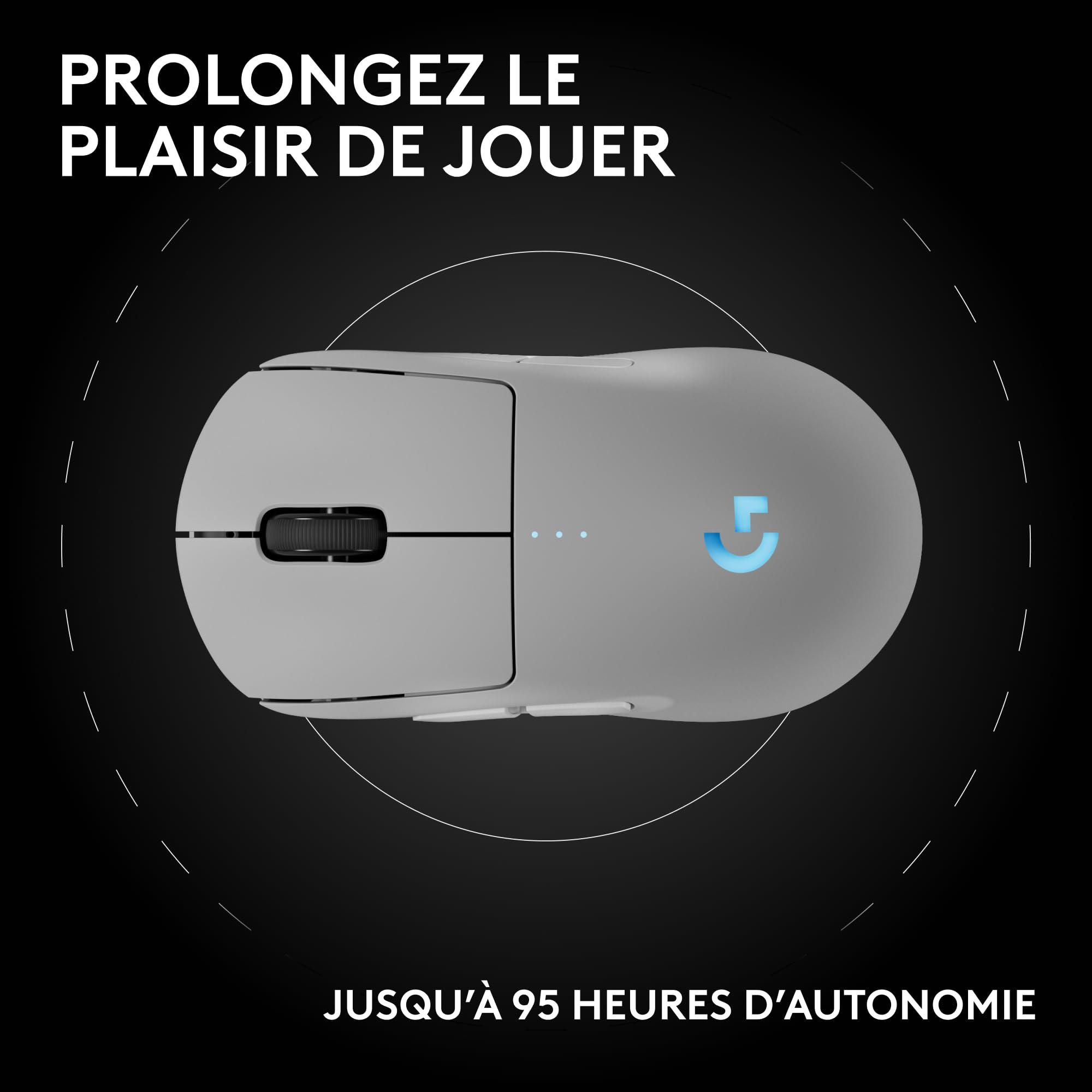 Logitech G Souris de Jeu sans Fil Pro 2 Lightspeed, jusqu'à 4 Boutons latéraux magnétiques Personnalisables et commutables, Chargeur USB-C, capteur 32k DPI pour pour PC/Mac.