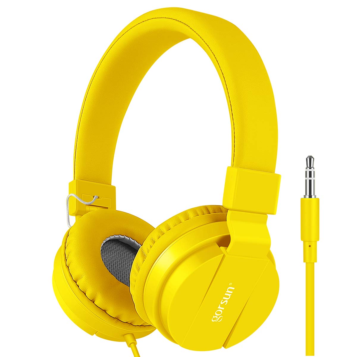gorsun Kids Headphones with limited volume, Children Headphone Over Ear, kids headphones for boys and girls, Wired Headset for children-Yellow