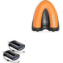 BoxWave Cable Compatible with Flextail Max Sup Pump - USB-C to A PortChanger 2-Pack, USB Type-C OTG USB Portable Keychain - Slate Black