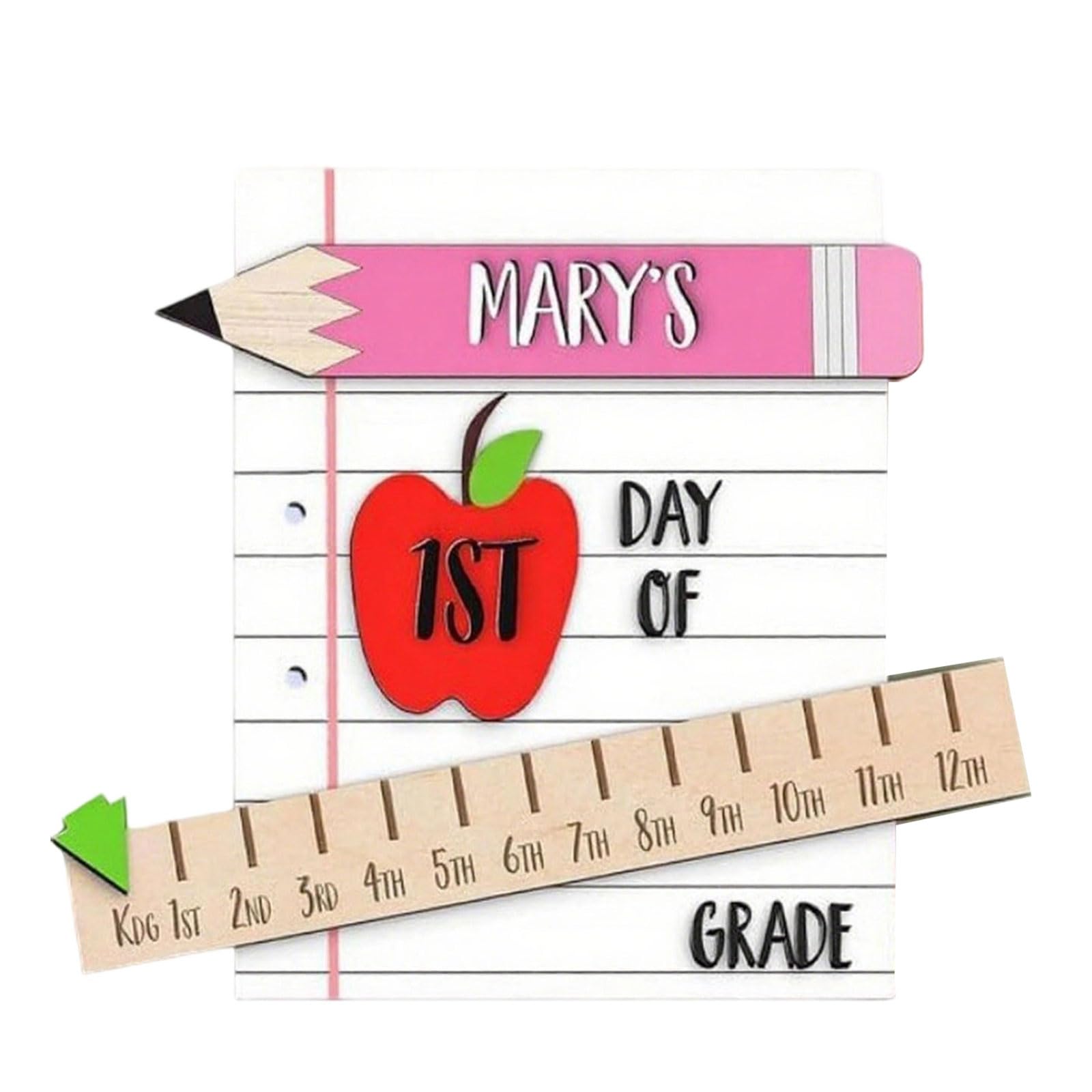 NVOQILIN Day of School Wooden Sign Photo Accessories for Memory Growth Board Home Decoration School Celebration Sign