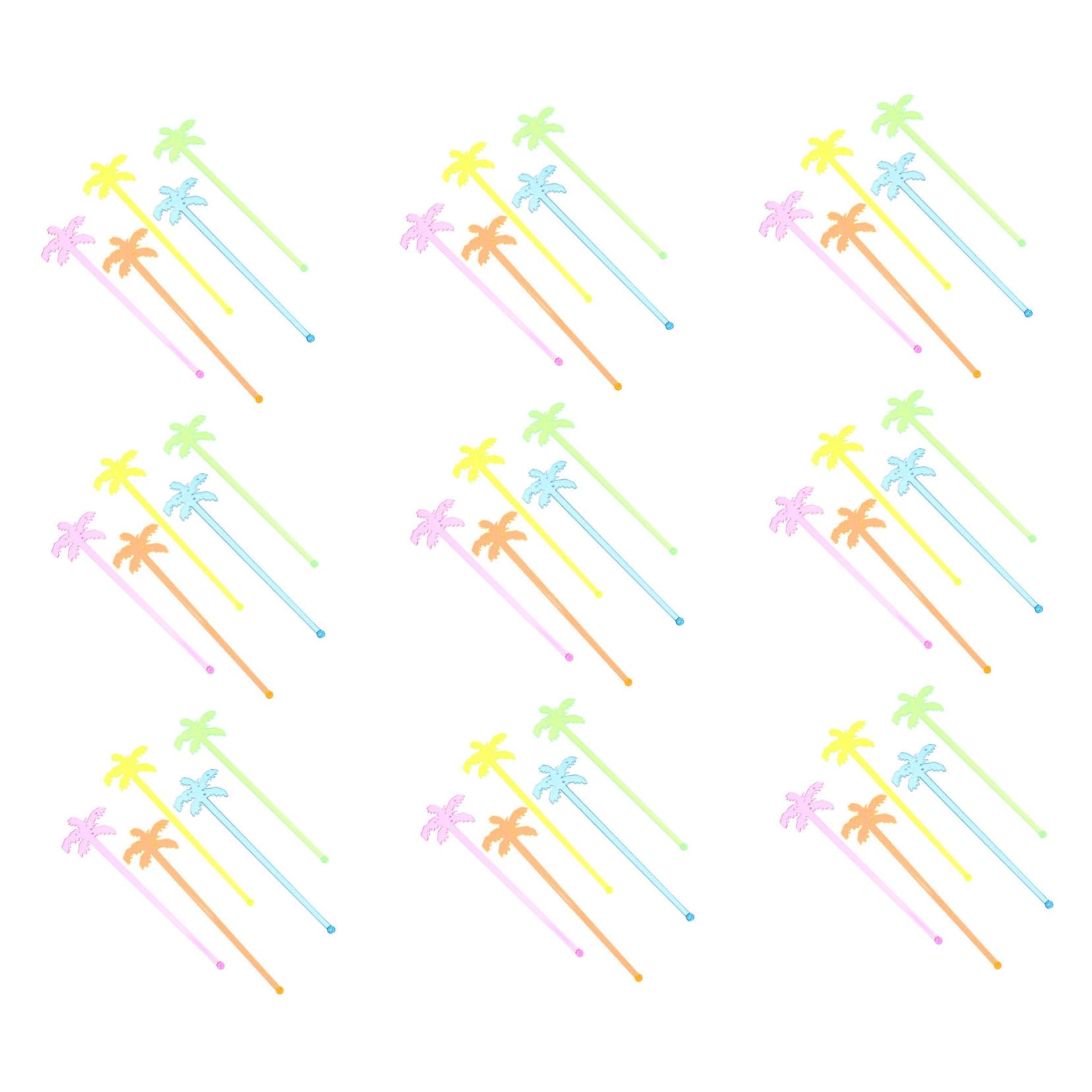 PRETYZOOM 50pcs Tropical Coffee Stirrers Bar Supplies for Drinks Hawaiian Style Swizzle Sticks Pp Plastic Stirring Rods