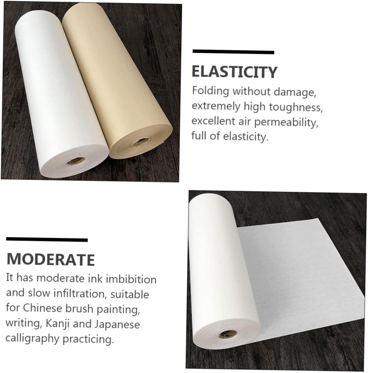 ARTSEWPLY 1Roll Thick Xuan Paper for Calligraphy and Traditional Painting Rice Paper for Writing Sumi Art and Crafts for Beginners and Enthusiasts