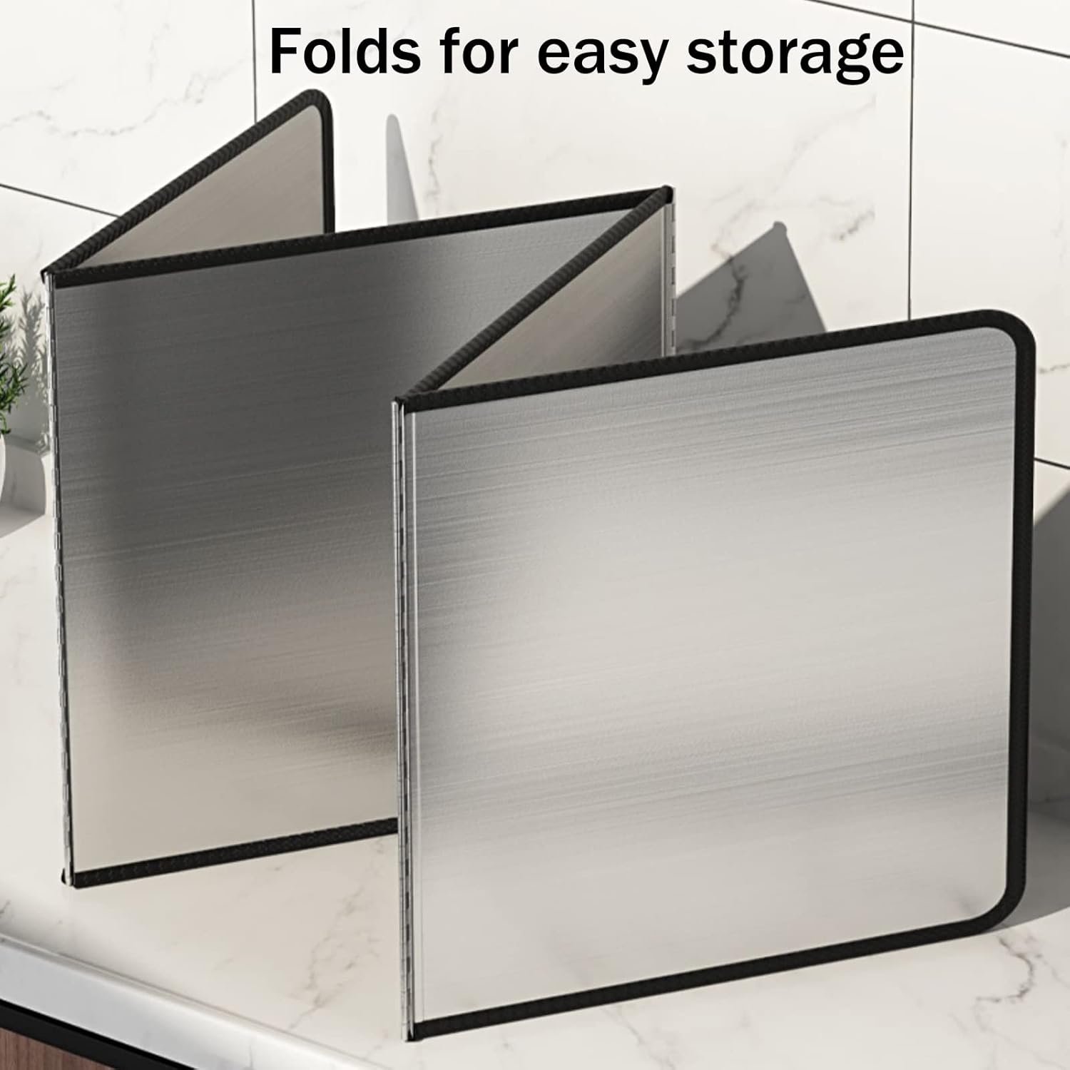 Stainless Steel Folding Stove Splatter Guard, Grease Splash Protector, Nonstick Backsplash Screen for Kitchen Range, Foldable Design for Easy Storage