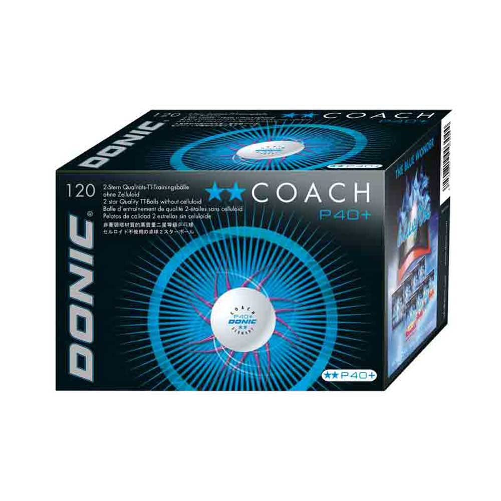 Doniccoach P40+, cell-free, 120 table tennis balls in box, white