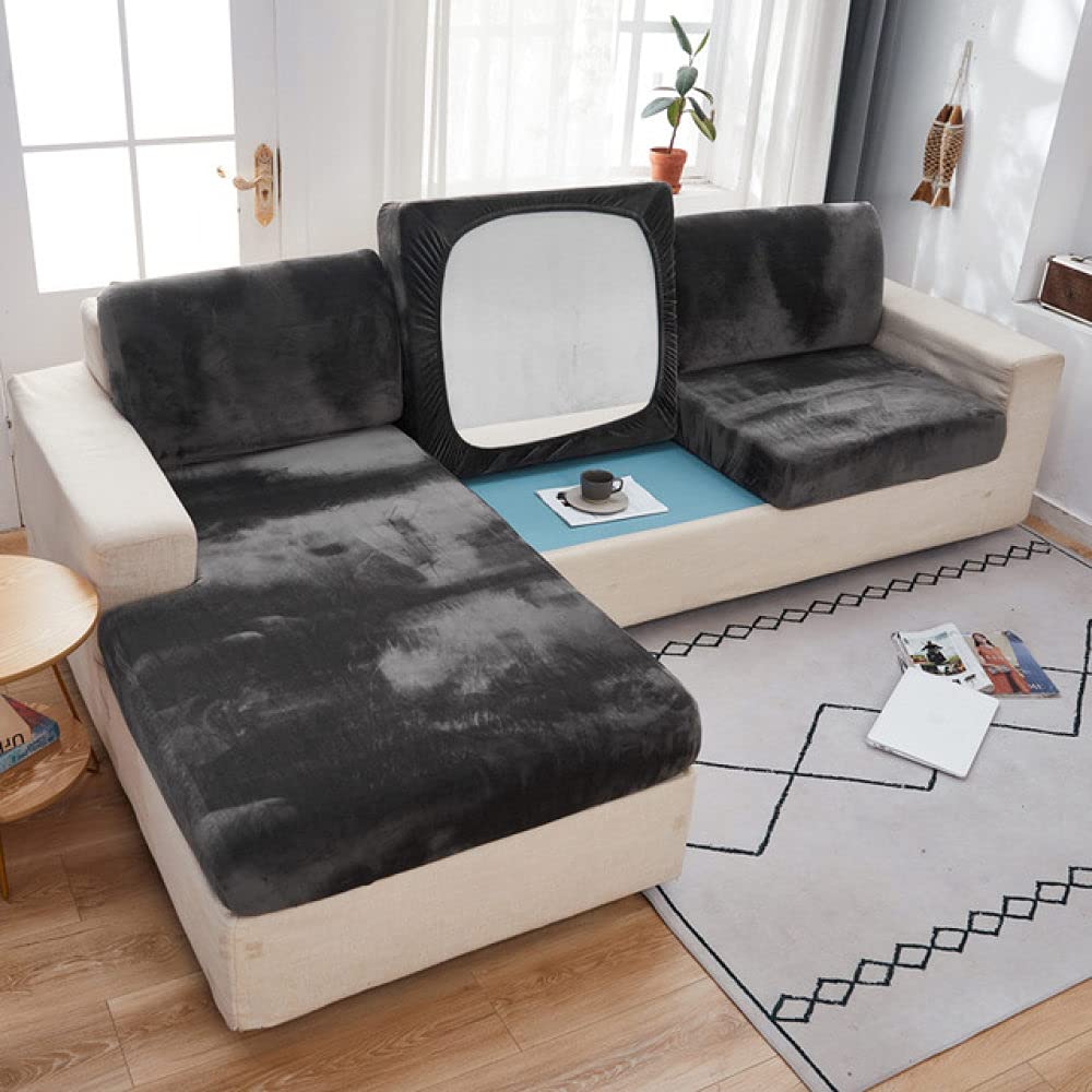 Housses de siège de canapé en velours housse coussin élastique L