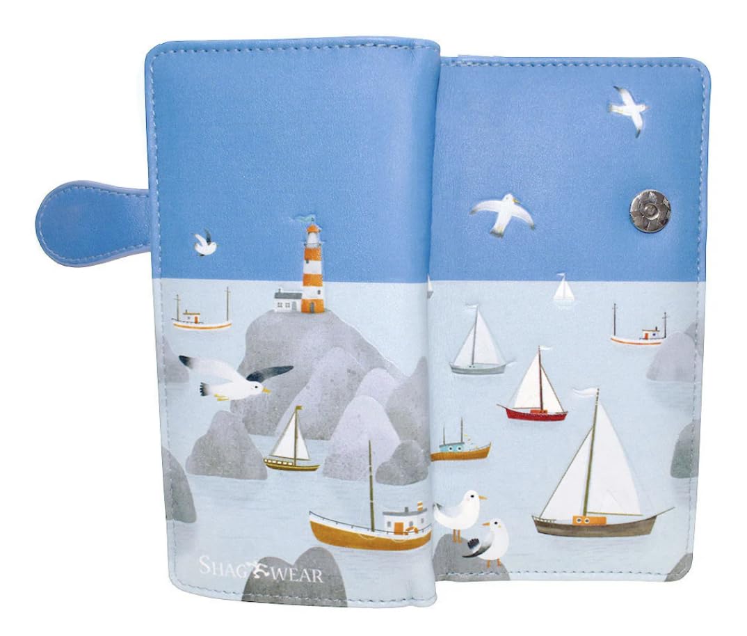 Shag Wear Segelboot Marina nautische Sommergeldbörse für Damen, 17,8 cm, Blaugrün/Ein Hauch von Paradies (Trace of Paradise), Large, Modern