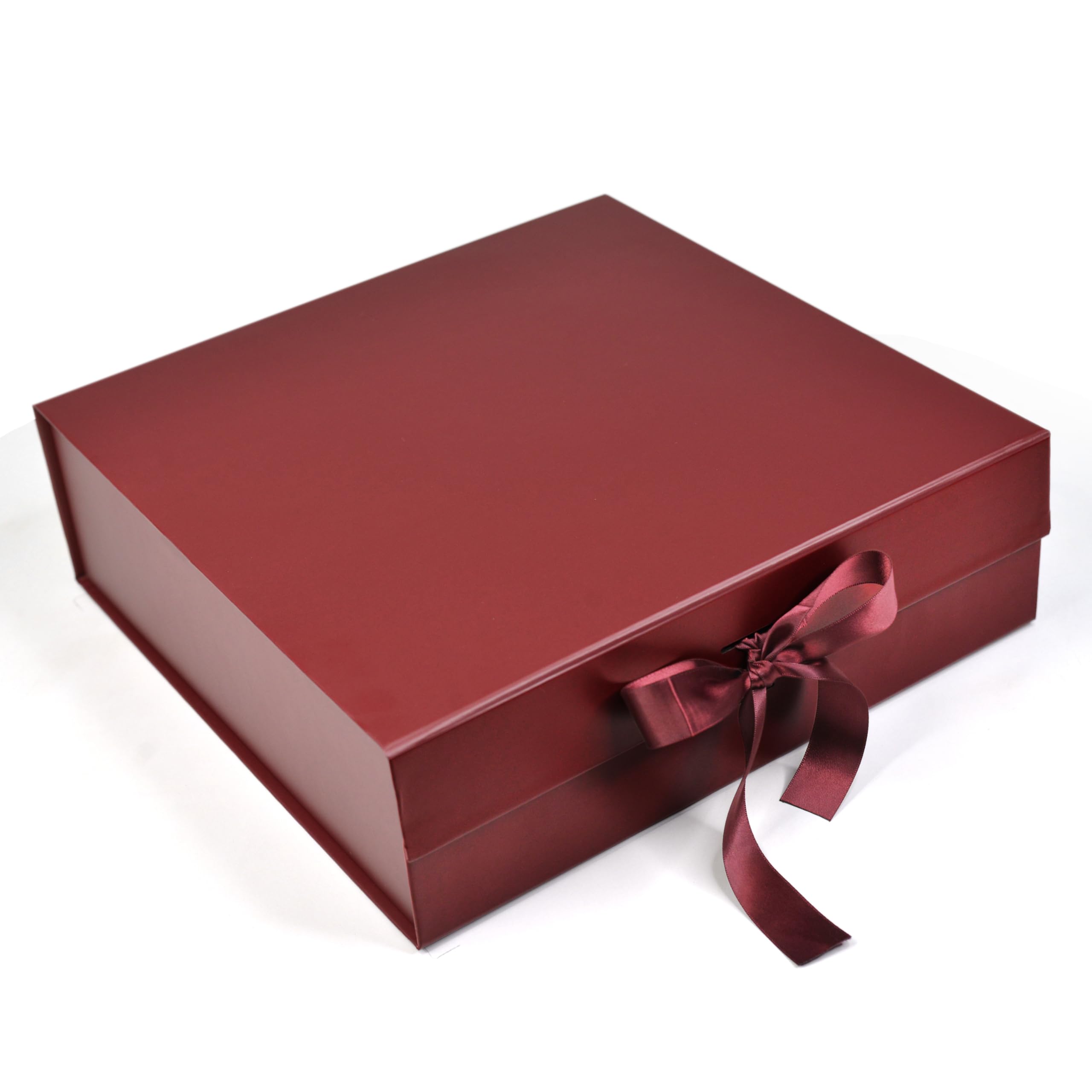 RBS®- LARGE Gift Box with Ribbon (34 x 33 x 10cm) Maroon Gift Boxes for Packaging hold upto 10 kg Multipurpose Gift Hampers(1 Pack) Perfect for saree packaging boxes for present (Large Maroon)