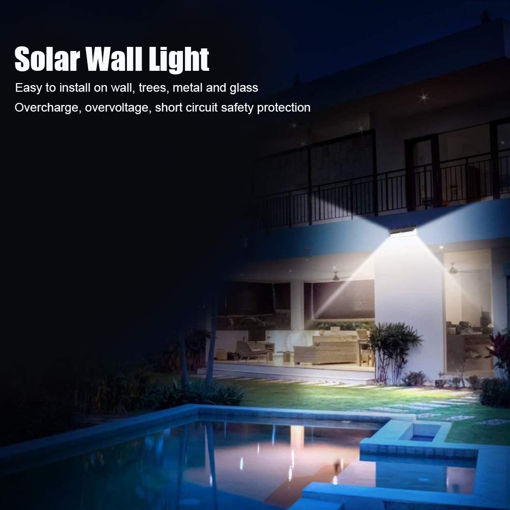 Asixxsix Luz de la Pared Solar, Sensor de Movimiento de 118 Años Iluminación Impermeable con Energía Solar con 3 Modos Batería Recargable, para el Porche de la Vía de Entrada