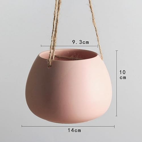 Miniatura 6 de Moyishi Maceta colgante decorativa de cerámica para flores, maceta de agua, jarrón para interiores y exteriores, macetas decorativas (azul cielo)