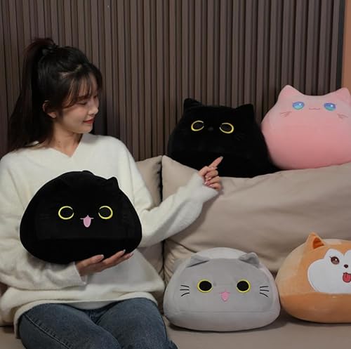 Miniatura 6 de AYQNMHR Juguete de peluche de gato, muñeca de felpa suave de 15.7 pulgadas, almohada de sofá con forma de gato, peluche kawaii suave, regalos de