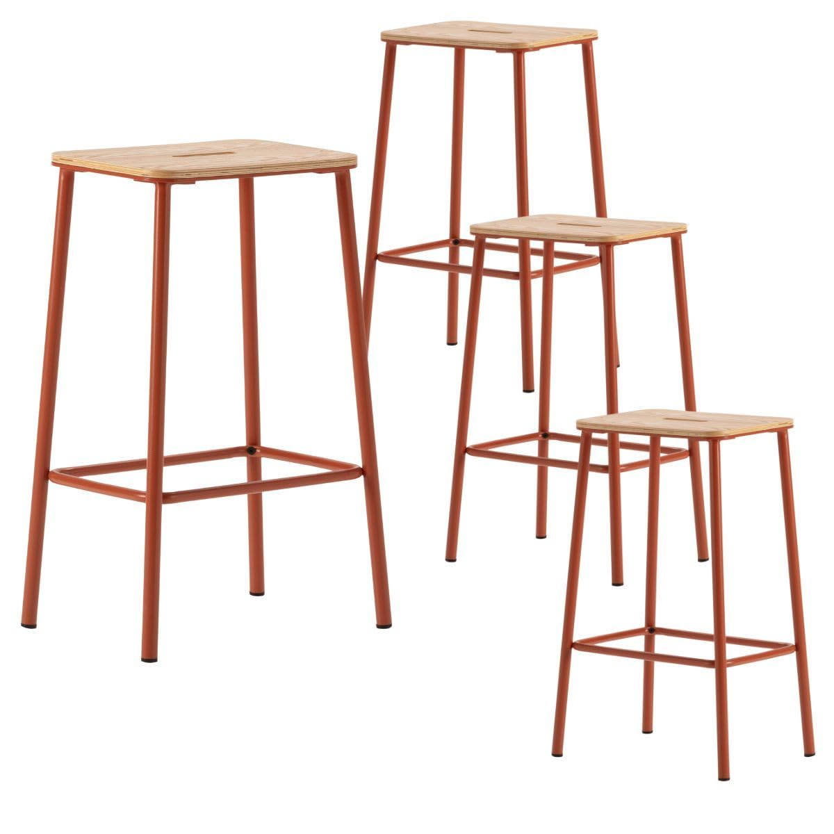 Tabouret de bar AltoBuy Bahia en bois et métal brique pour intérieur chic