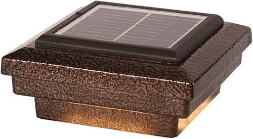 Miniatura 5 de DEKOR Savvy - Luces solares LED para cubiertas, vallas, muelles, porches, iluminación exterior de bajo voltaje (metal antiguo, negro, 4 18 pulgadas,