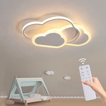 Plafoniera LED 33W A Forma Di Luna E Stelle – Dimmerabile Da 3000K A 6000K Con Telecomando – Luminosità Regolabile 10-100% – Camera Bambini, Soggiorno, 45x45 Cm – Colore Blu