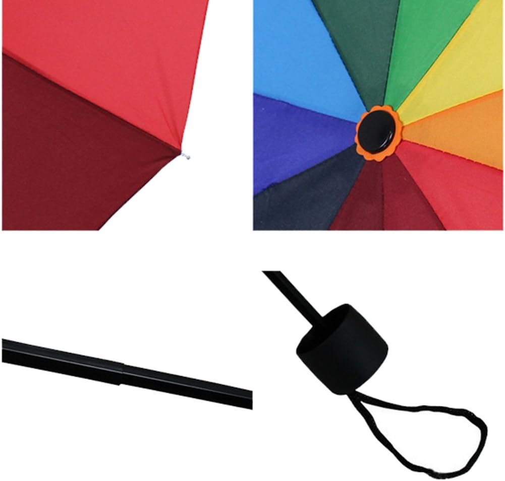 Triple folding umbrella for Rainy and Sunny Days Rainbow Umbrella 10 Rib Wind Resistant Steel Frame 10 colors umbrella cloth