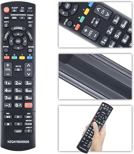 Miniatura 2 de N2QAYB000926 - Control remoto reemplazado compatible con Panasonic LCD LED Smart HDTV TC-39AS530 TC39AS530U TC-40AS520 TC40AS520U TC-50AS530U