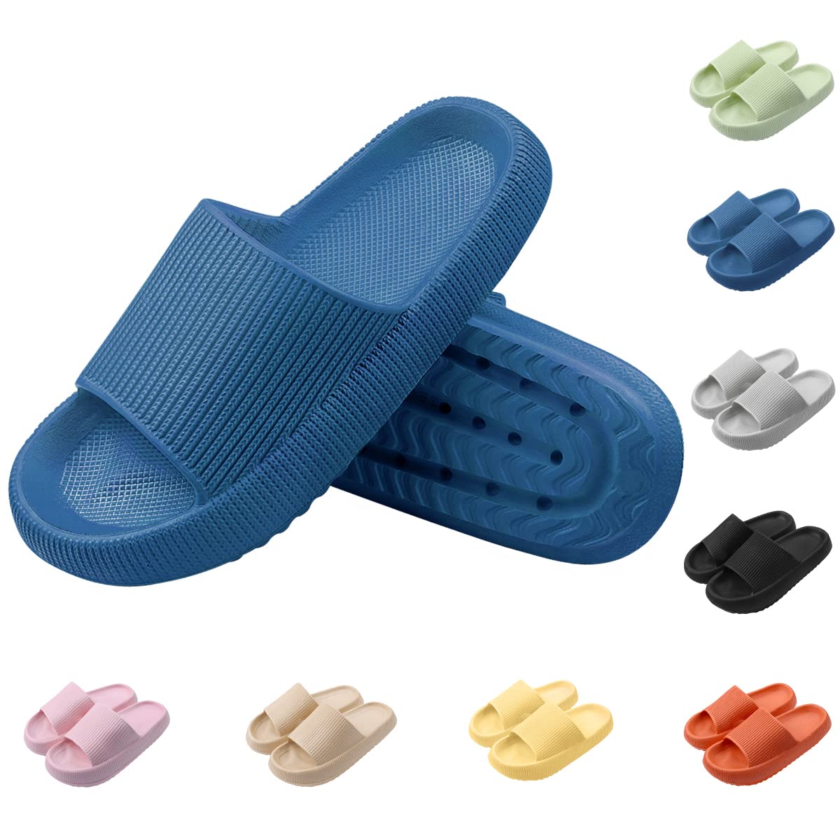 Yuccer Zapatillas de Baño Hombre Chanclas de Piscina y Playa Mujer Zapatillas Casa Verano Antideslizantes Sandalias de Ducha Pantuflas Suela Gruesa para Interior Exterior