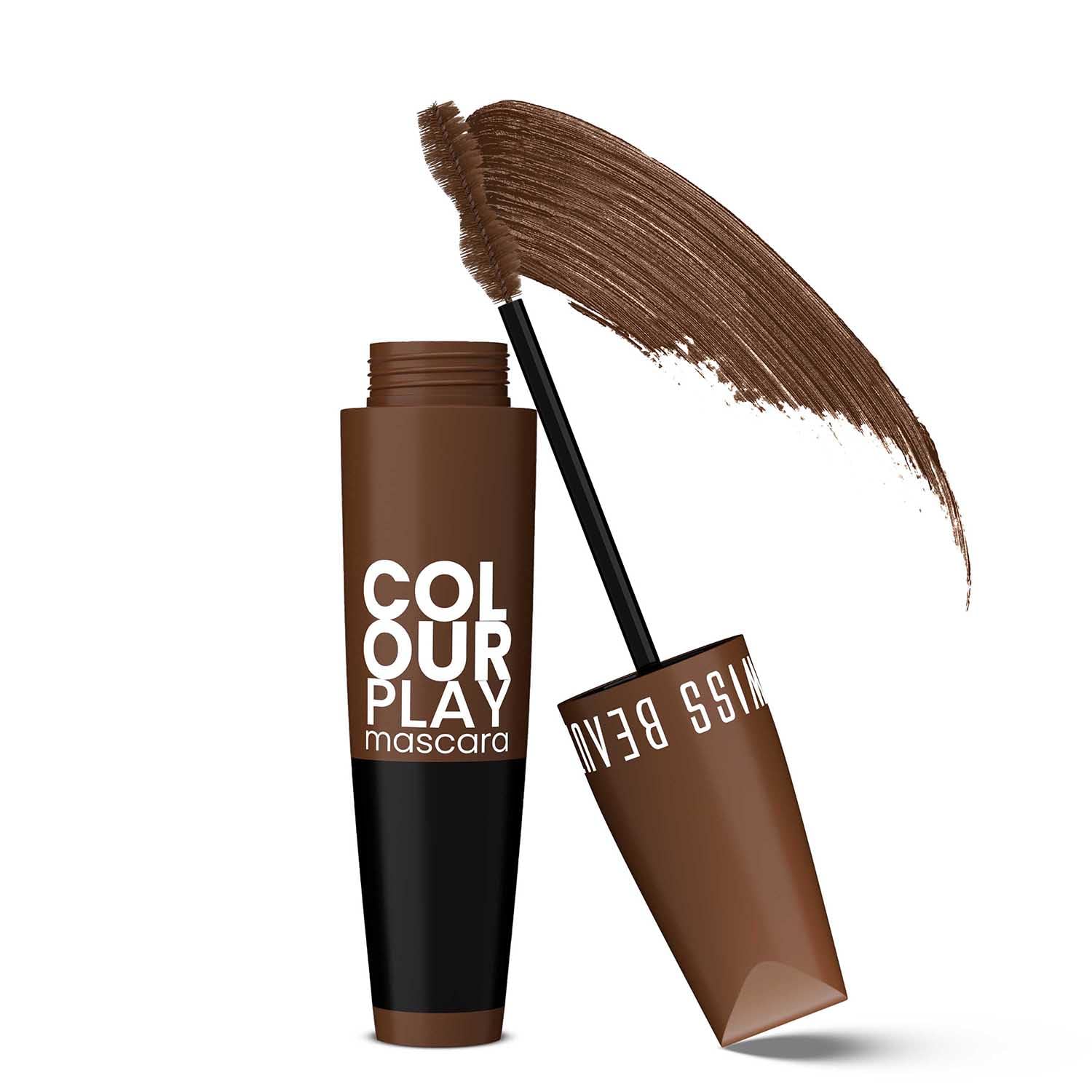 Swiss Beauty Waterproof Volumizing Colour Play Mascara | With Jojoba oil and Vitamin B5 | 6ml, Shade- Brown-image-10