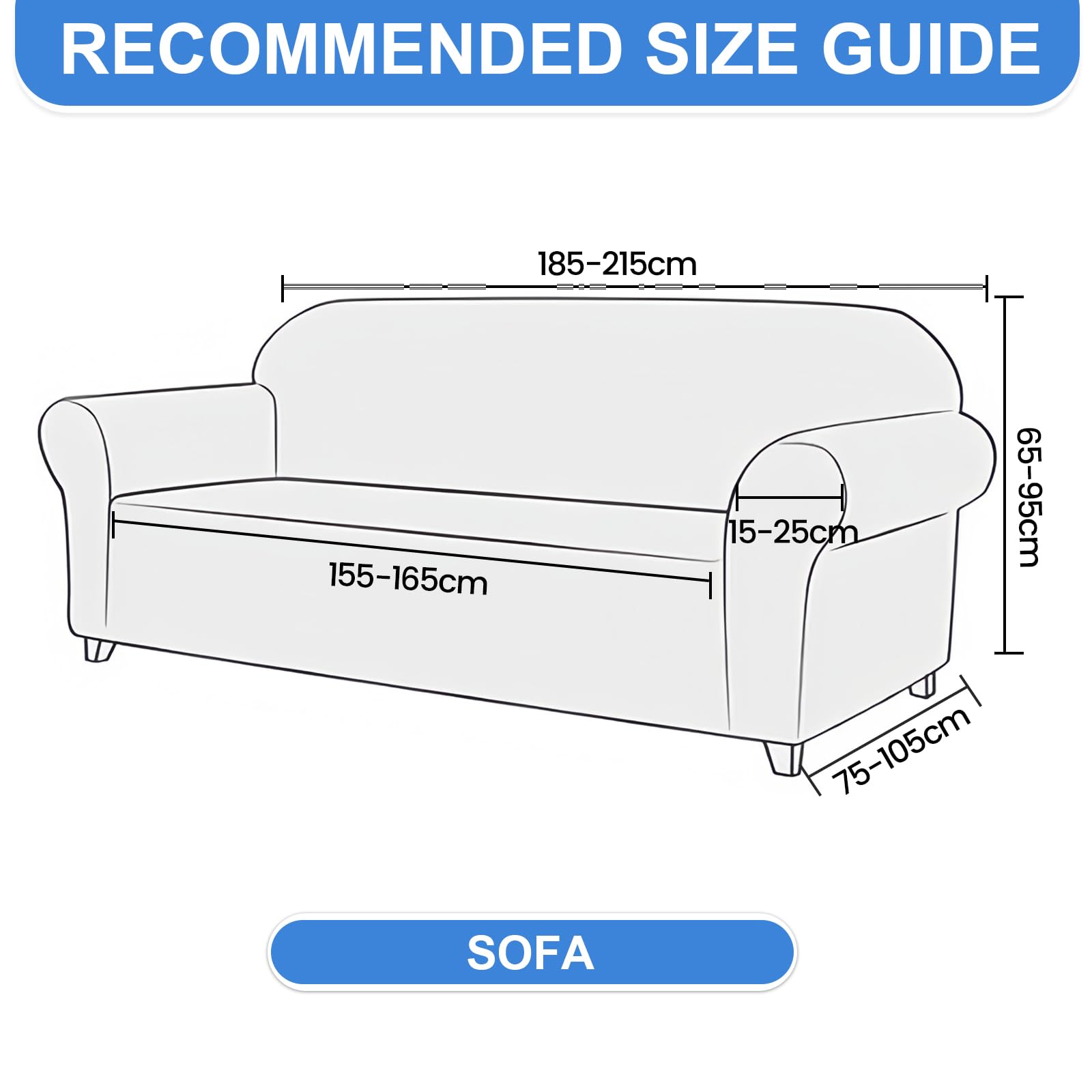Ystyle Stretch Sofa Überzug 3 Sitzer, Beige | Elastisch Couch Überzug mit Armlehnen, Moderne Sofaschoner Rutschfest, Sofaschutz für Hunde Katze, für Wohnzimmer