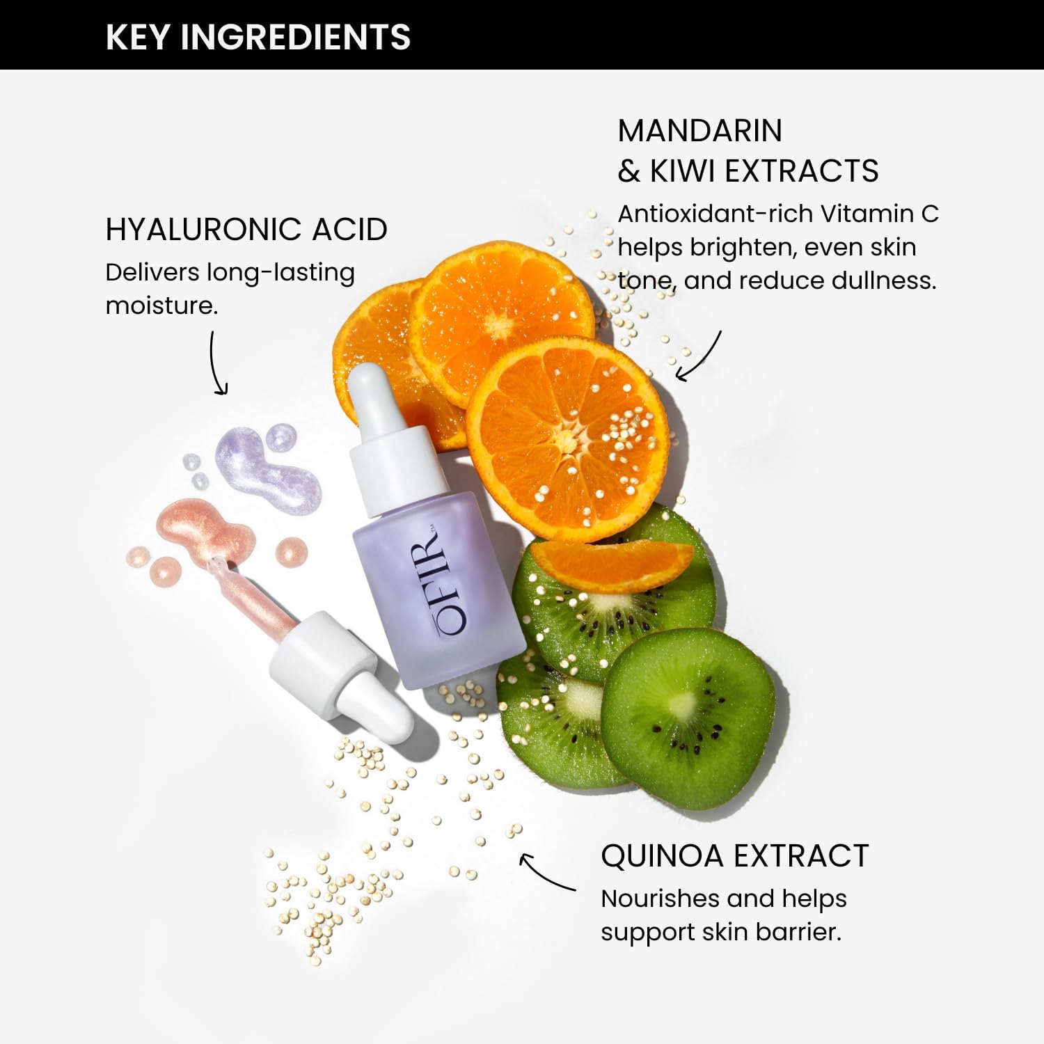 OFIR Bloom Serum Illuminating Gel | Under Eye Brightener Dark Circles Treatment | Lifting Formula With Hyaluronic Acid | Vegan Cruelty Paraben Free Skincare | Hydrating Moisturizer | Lilac 1 Fl Oz - Image 8