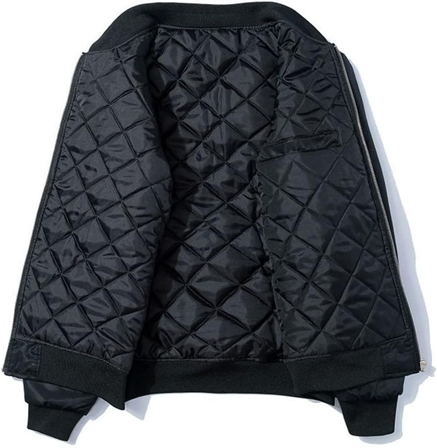 USDBE Embroidery Jacket Men Warm Bomber Coat Cotton Padded Long Sleeve Hip Hop Jacket