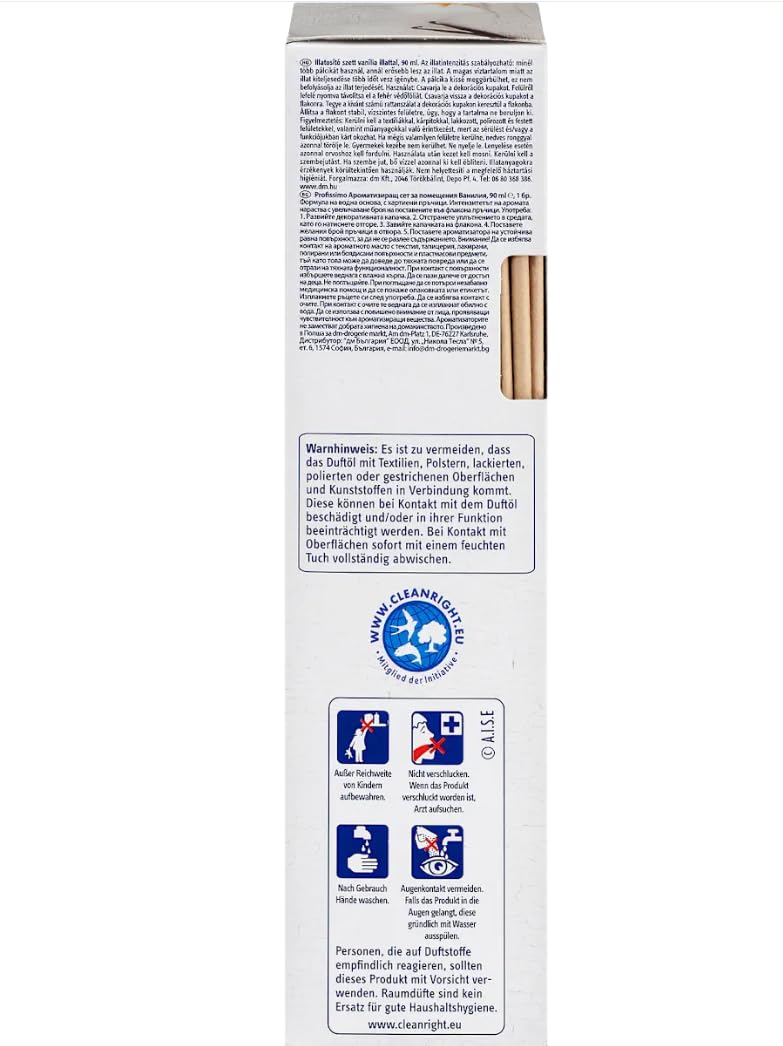 Profissimo Duftstäbchen Raumduft Vanille, 90 ml, mit Papierstäbchen