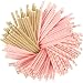 Paper Straws - 160-Pack Pink and Gold Colored Fun Drinking Straws with Coral Stripes, Polka Dot, and Chevron Designs