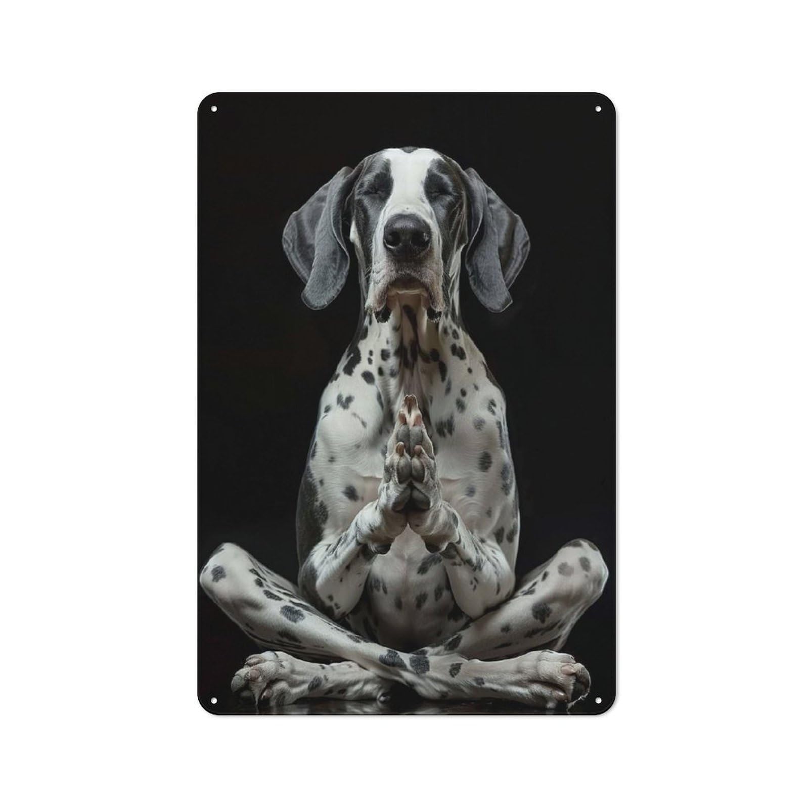 Junmoney Great Dane Yoga Relax Metal Wall Sign 30X20cm, Rustic Classic Pub Decor For Cafe, Pub, Workshop Or Home Bar
