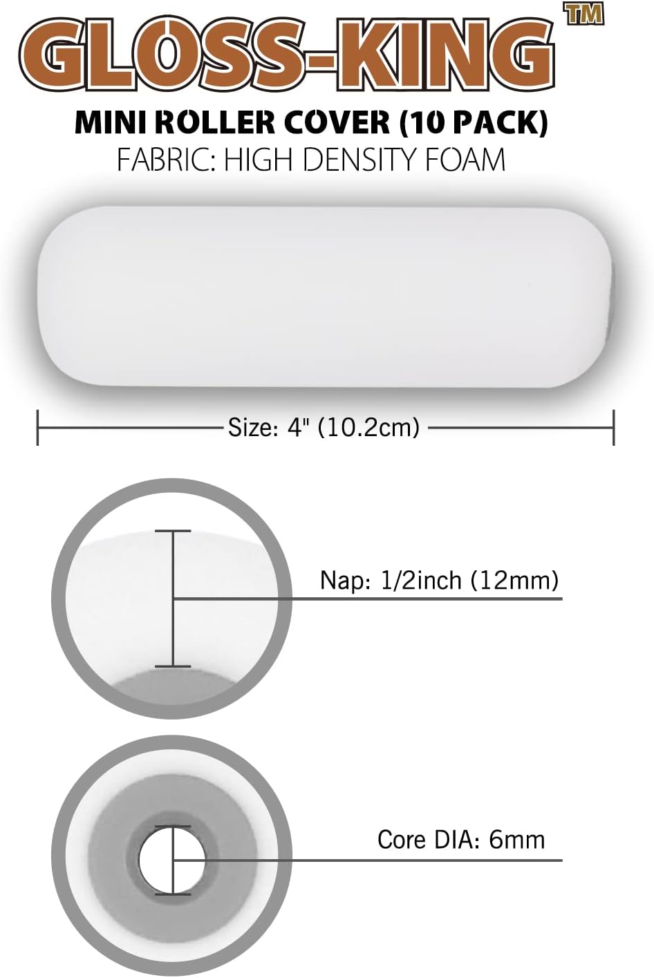 ROLLINGDOG 6 PC Mini Paint Roller Kit - 2" Roller Frame with Foam Roller, Microfiber Roller Covers, Painting Tool for Walls, Cabinets, Doors, Cupboards : Everything Else