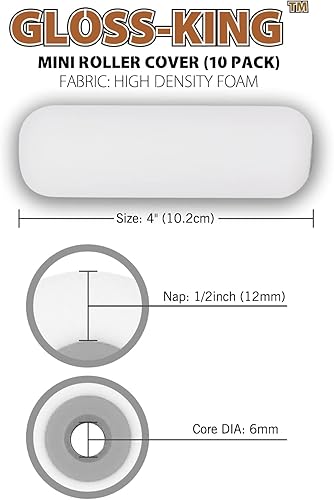 Miniatura 5 de ROLLINGDOG Rodillo de pintura de espuma, rodillo de espuma de 4 pulgadas, cubiertas de rodillo de pintura pequeñas para pintar paredes o muebles