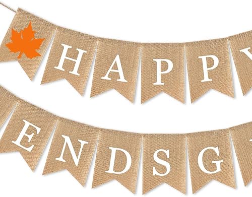 Miniatura 2 de Cartel de arpillera con texto en inglés «Happy Friendsgiving» para otoño, suministros para
