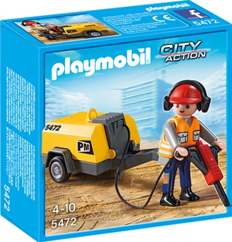 Playmobil Construction Worker with Jack Hammer