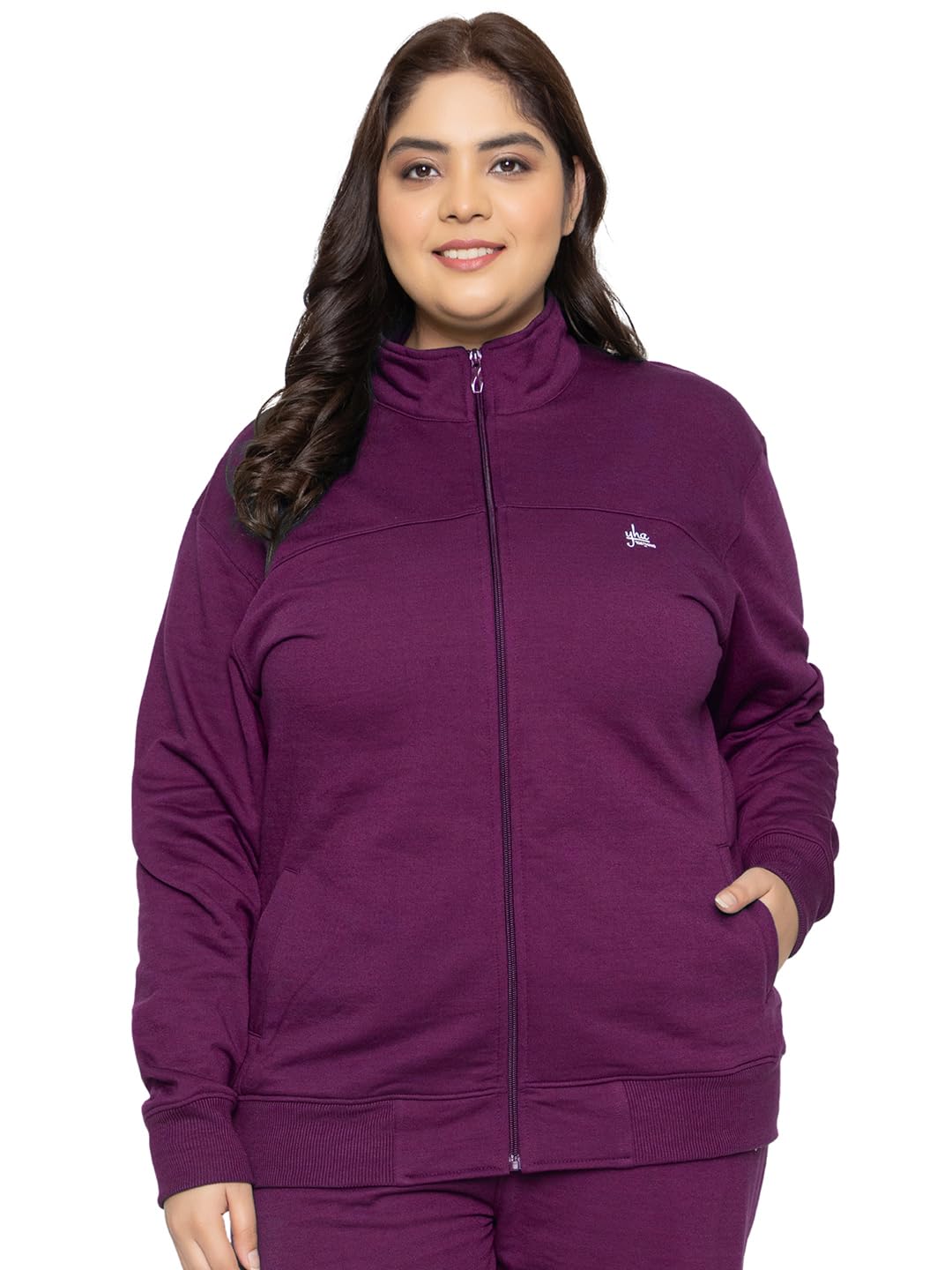 YHAWomen's Regular Fit Zipper Plus Size Jackets