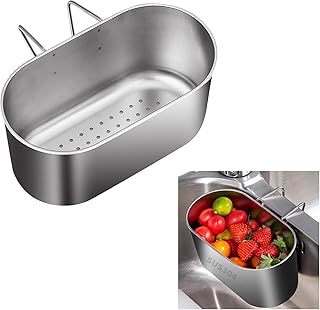 Sink Drain Strainer Basket, Corner Sink Strainers, Stainless Steel Sink Drain Strainer Basket for Kitchen Food Waste Leftovers Food Catcher (Strainer Basket B)