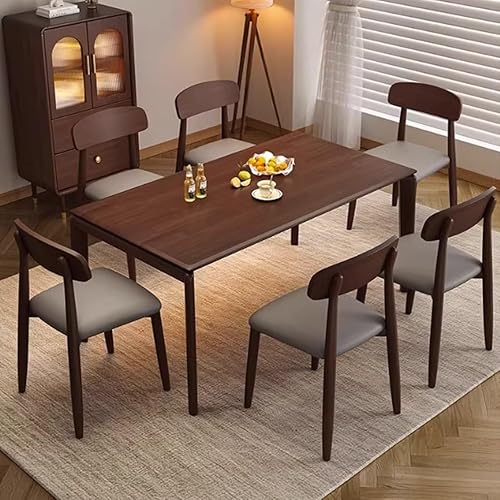 Miniatura 2 de YVYKFZD Sillas de comedor de madera maciza, juego de sillas de comedor sin brazos, sillas de cocina tapizadas de cuero, cómoda silla auxiliar con