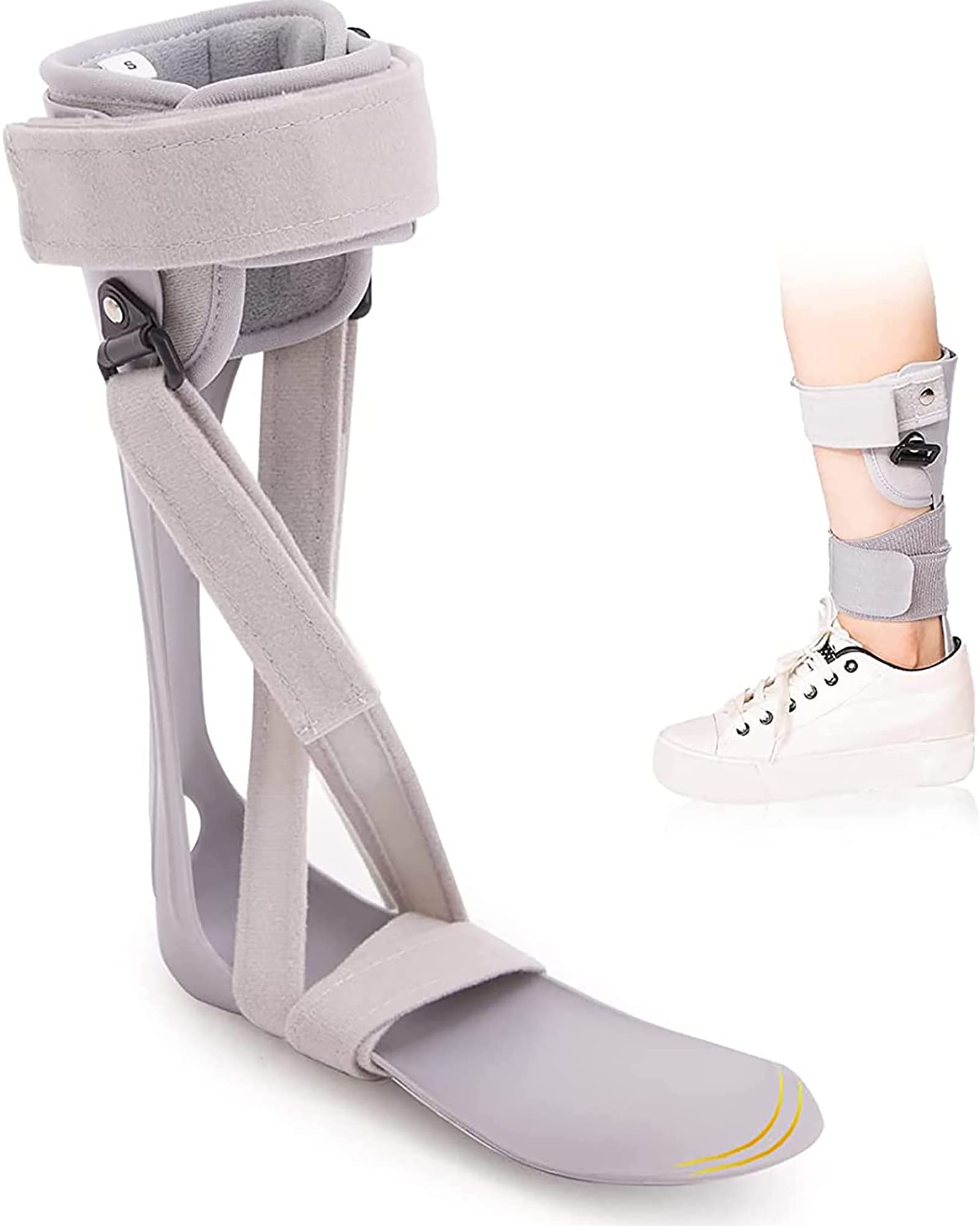 La ortesis de caída del pie Puede Usar Zapatos, férula para el Tobillo y el pie, Soporte para accidente cerebrovascular, hemiplejía, estabilizador inmovilizador para Dormir, L