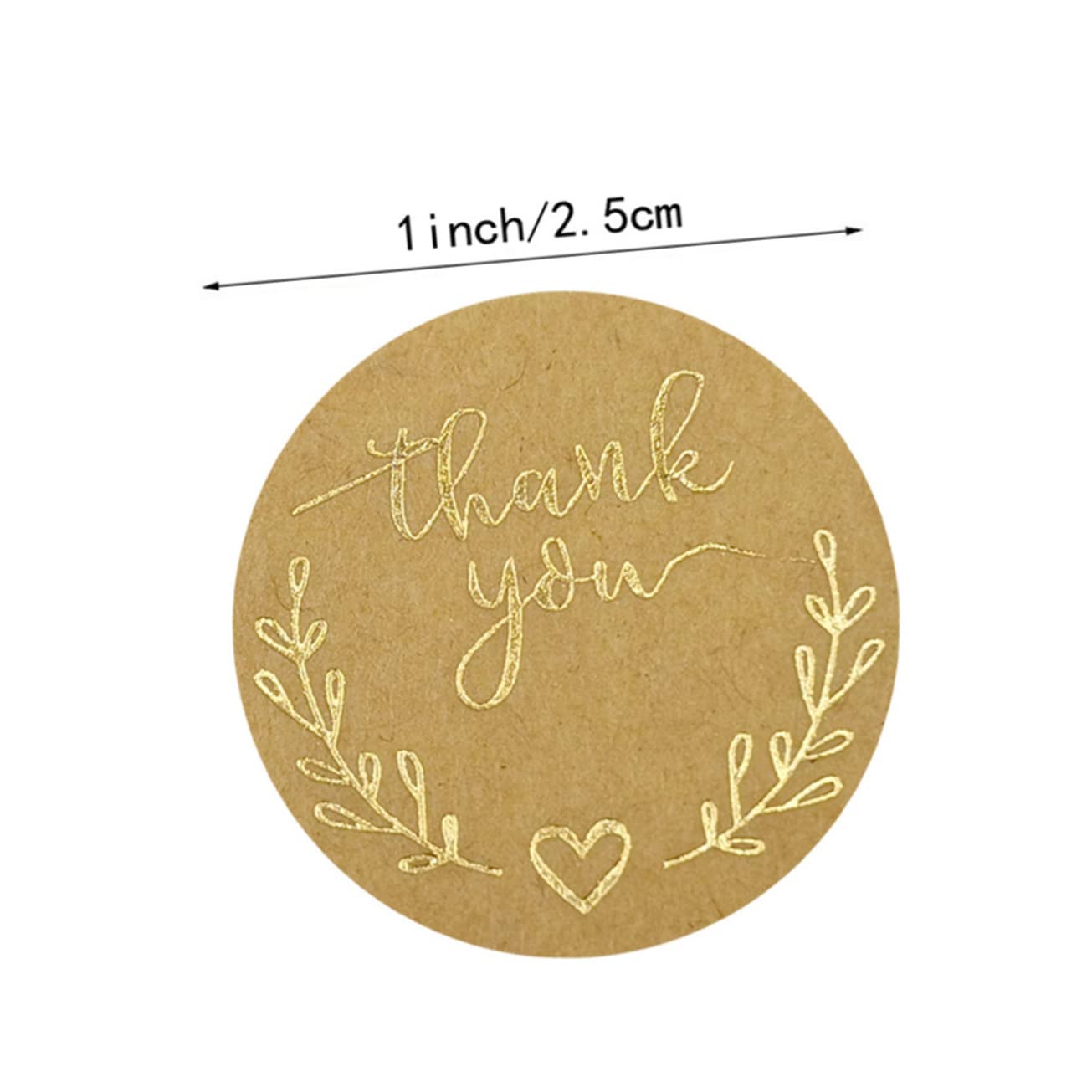 EXCEART 6rotoli Grazie Etichette Adesive Carta Kraft Stickers Decorativi Per Regali e Festività Adesivi Per Compleanni Matrimonio e Ringraziamenti