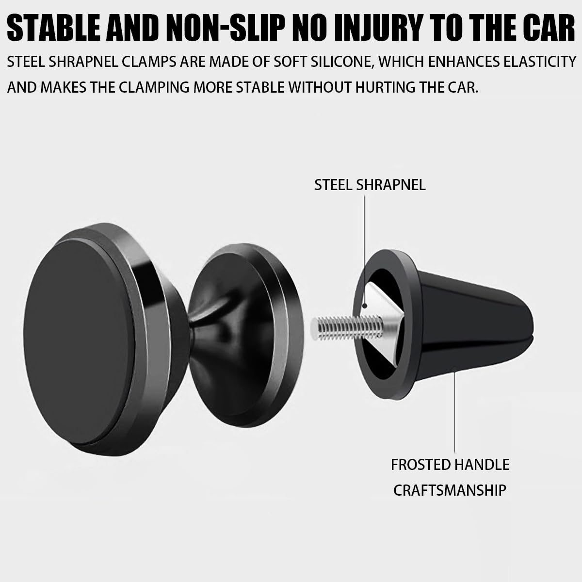 Support Magnétique Voiture Téléphone - Rotation 360°, Fixation L, Noir | Compatible Tous Smartphones, Aimant Puissant - 9