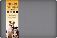 Vista 9 de Mofason Tapete impermeable para comida para mascotas, tapete para perros de 24 x 16 pulgadas, grande – 0.5 pulgadas, borde elevado, mantel