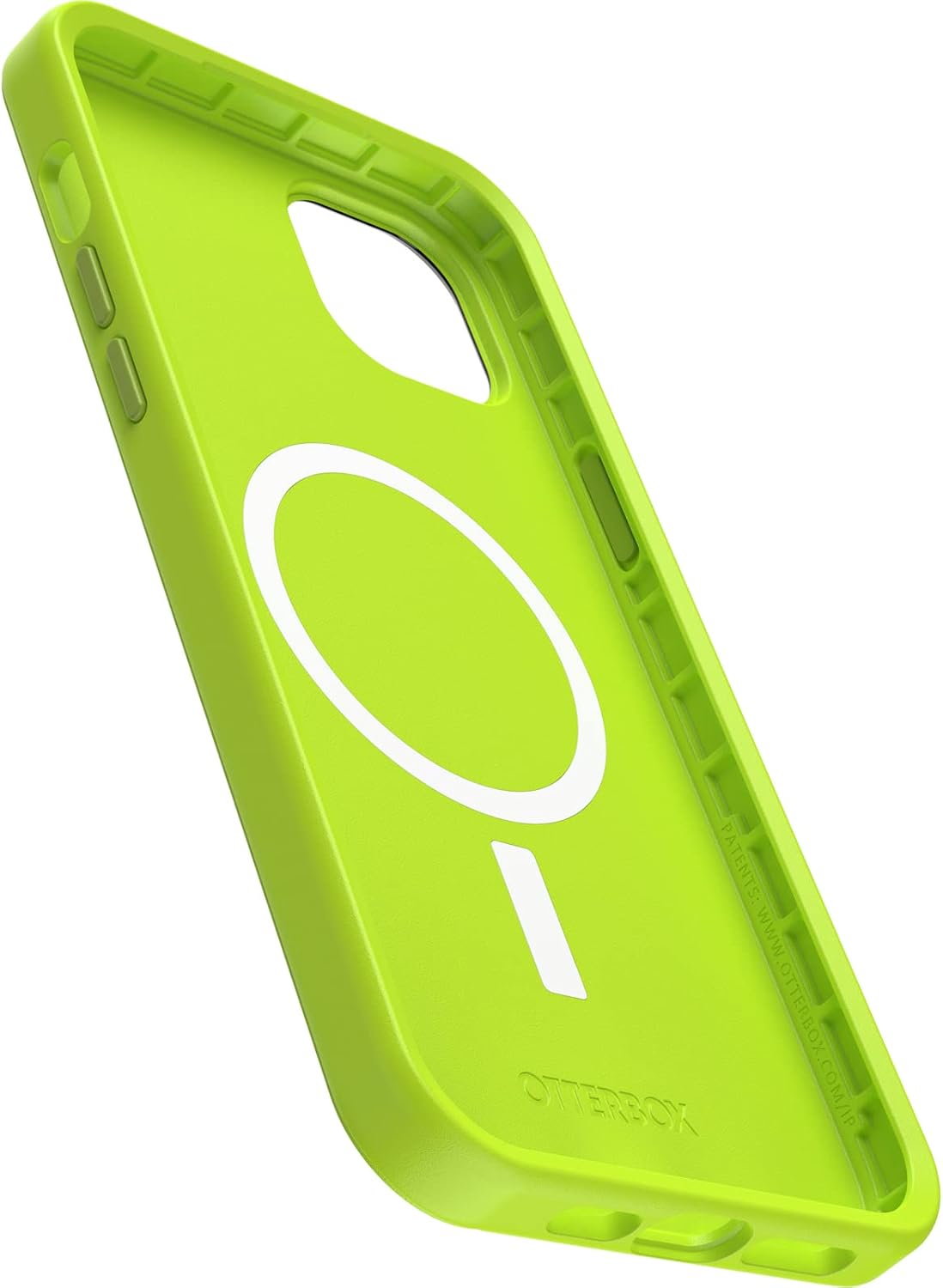 OtterBox iPhone 14 Plus Symmetry Series+ Case - LIME ALL YOURS (Green), ultra-sleek, snaps to MagSafe, raised edges protect camera & screen