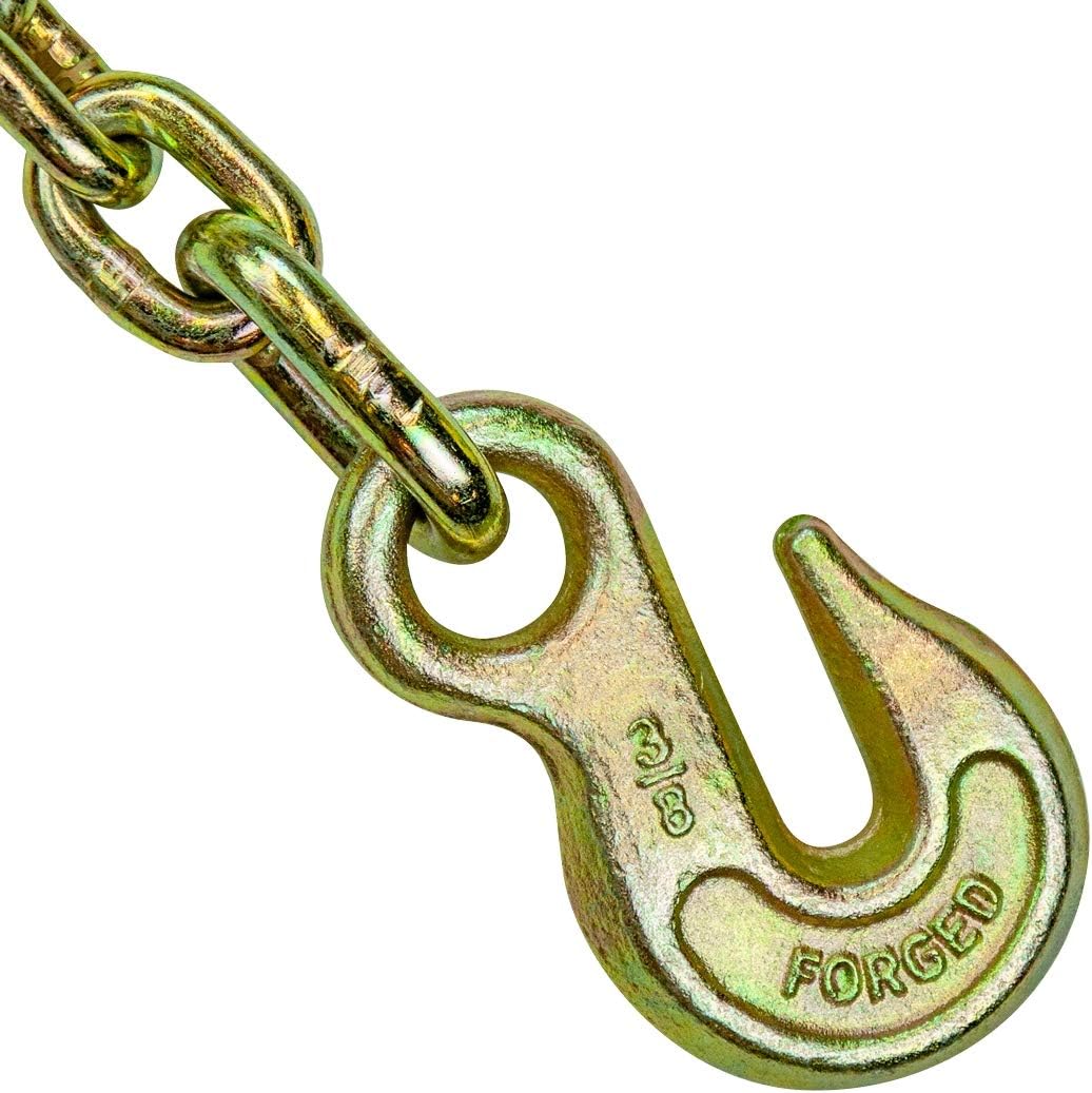 VULCAN Winch Strap with Chain Anchor - 2 Inch x 27 Foot - 4 Pack - Classic Yellow - 3,600 Pound Safe Working Load - Image 7