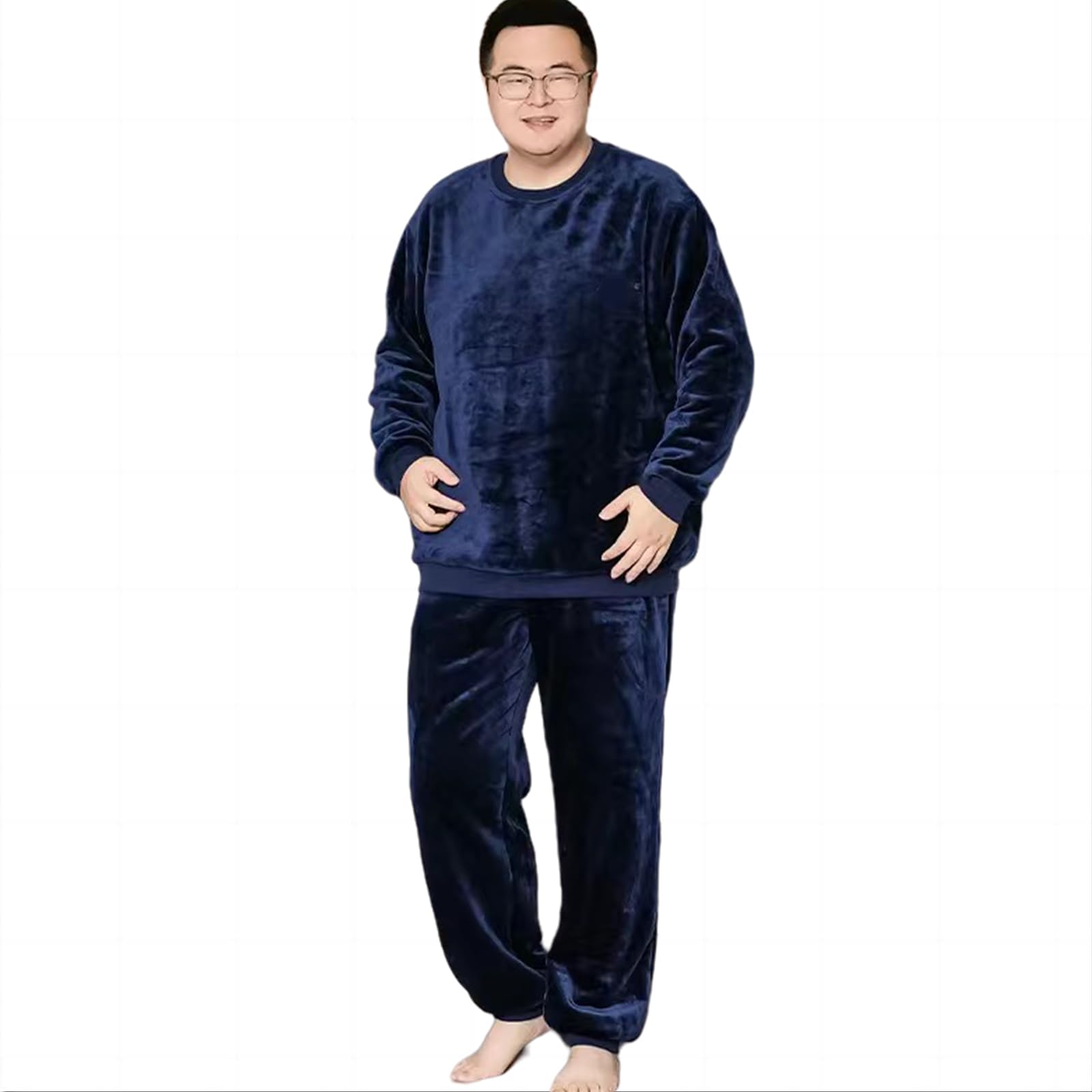 Męska zimowa piżama 6XL zimowa flanelowa bielizna nocna dla mężczyzn 2-częściowy zestaw piżam zestawy