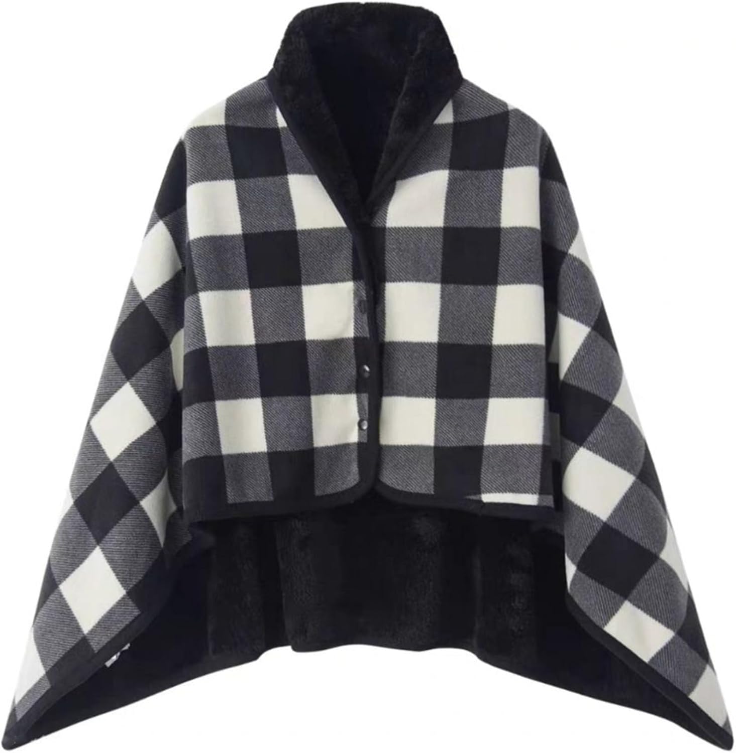 Fleece Wearable Blanket,Comfy Warm Wrap Shawl Poncho Throw with Buttons,Office Chair Lap Sofa Bed Travel Cape Cover