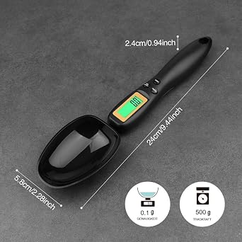 Mafiti Digital Measuring Spoon, Electronic Adjustable Measuring Spoon Scale 500g / 0.1g High Precision for Kitchen Gadgets Daily Meals Pet/Dog Food Measuring Scoop