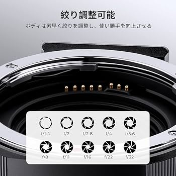 Amazon | K&F CONCEPT 電子マウントアダプター EF-EOS M AF機能